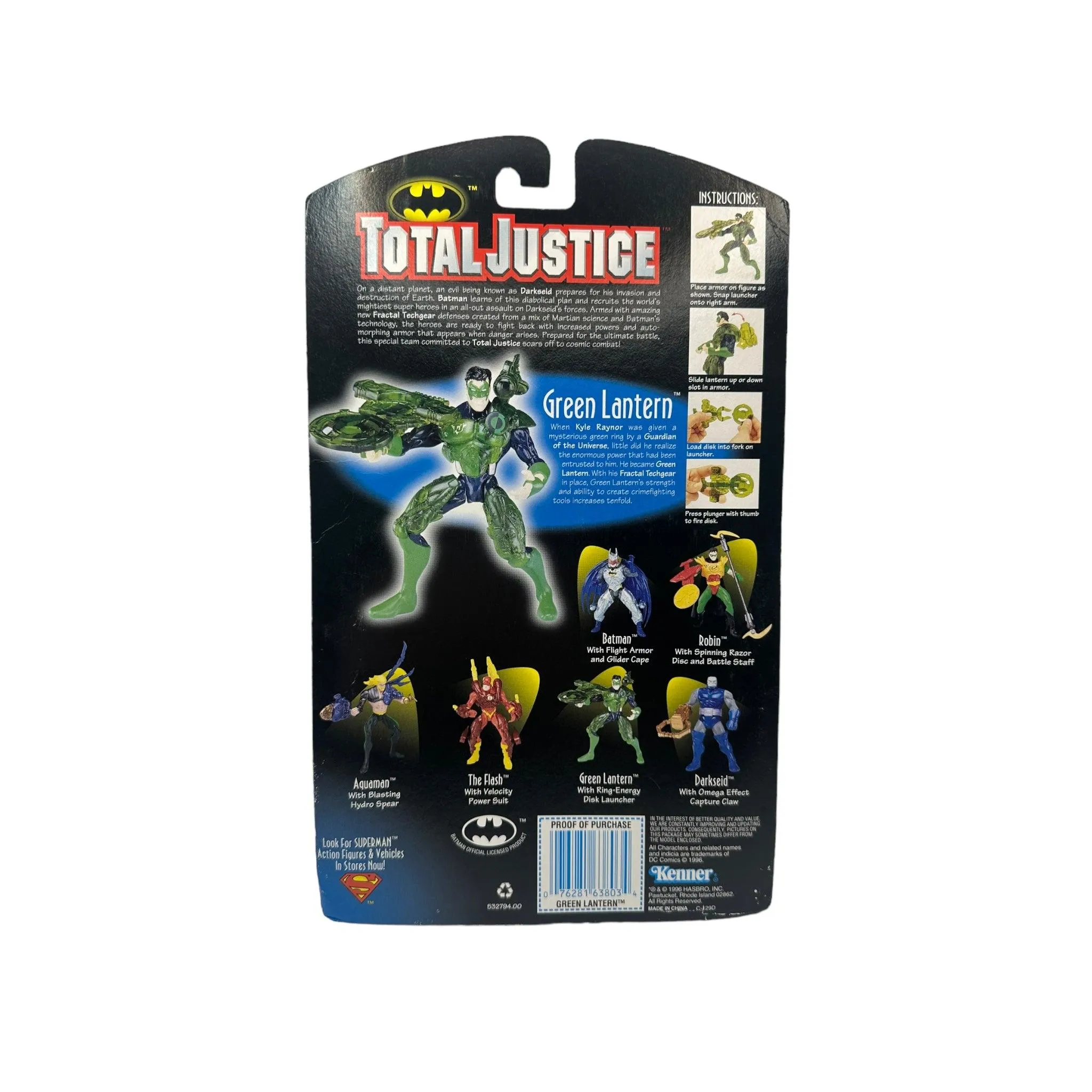 1996 KENNER TOTAL JUSTICE GREEN LANTERN AF