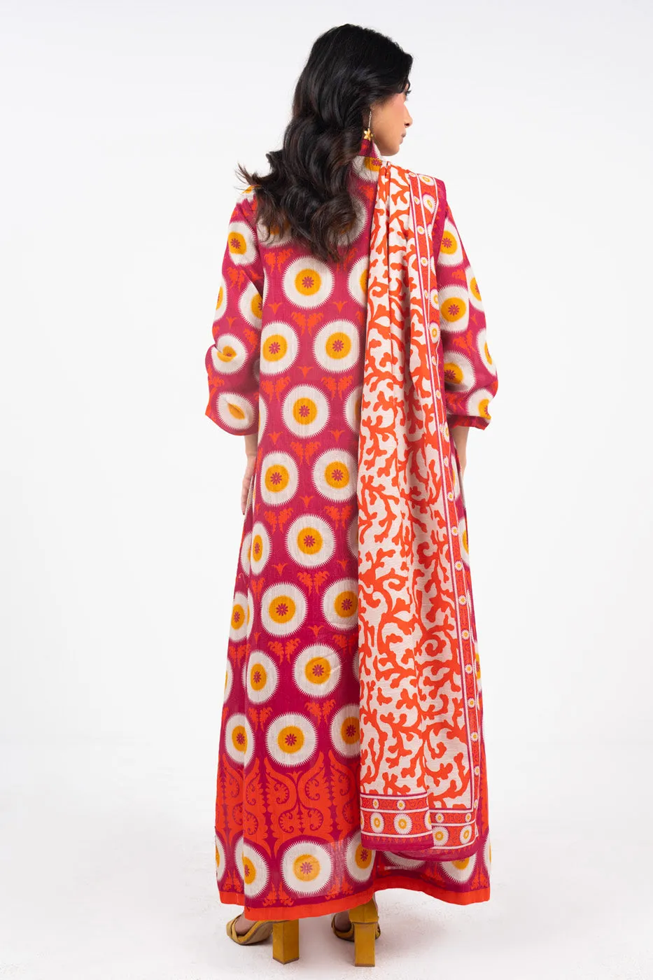 2 Piece Printed Khaddar Suit With Light Khaddar Dupatta
