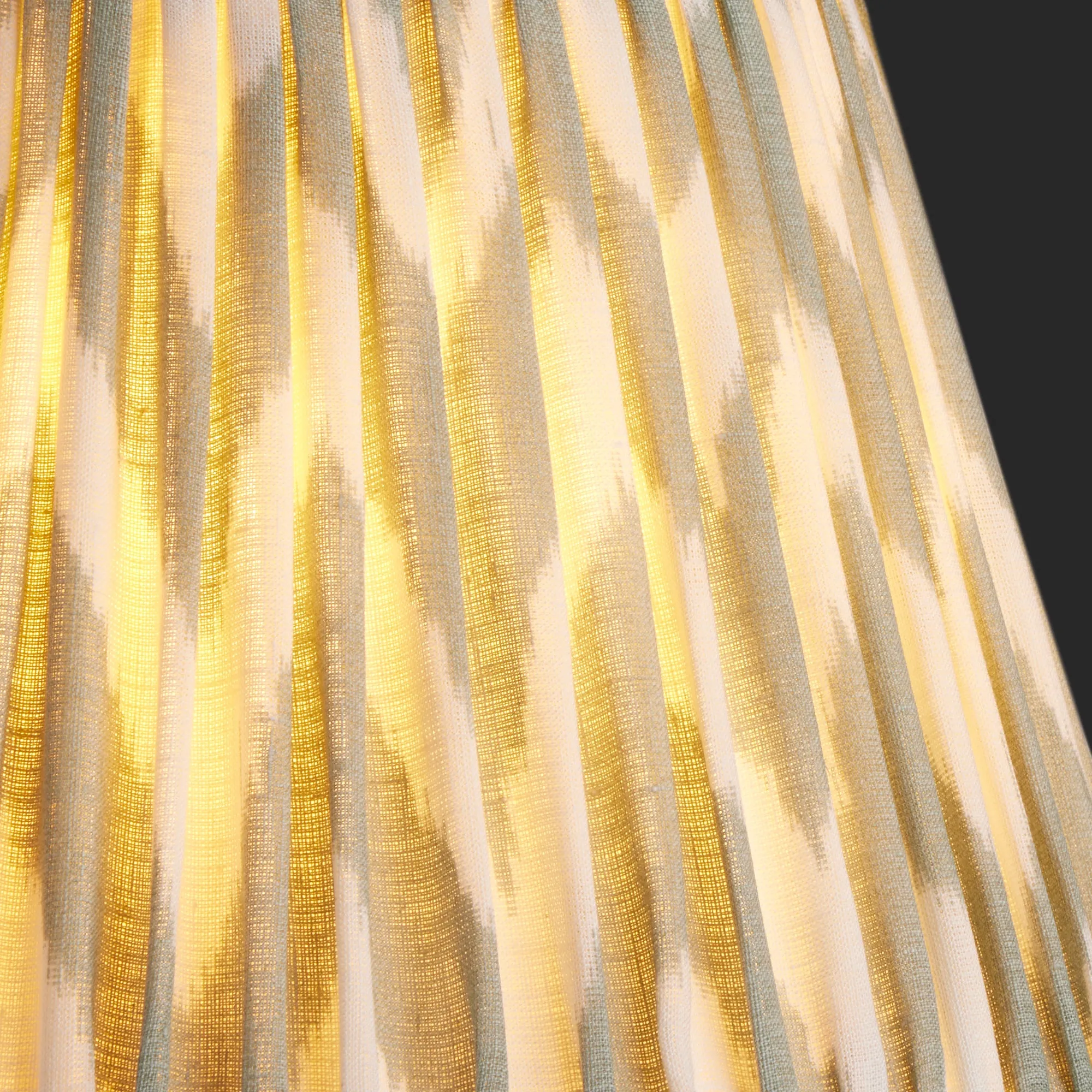 20cm empire gathered lampshade in eau de nil printed linen ikat