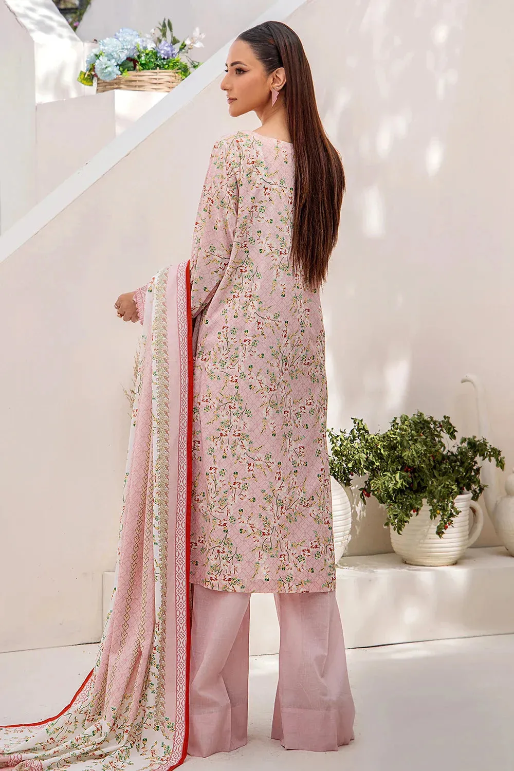 3PC Printed Unstitched Lawn Suit KLA-2419