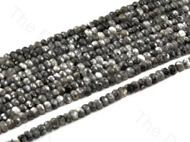 4 mm Gray Black Rondelle Jade Quartz Stones