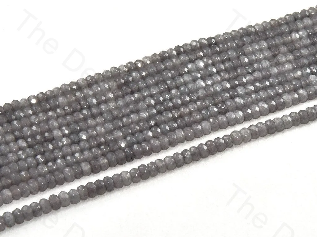 4 mm Slate Gray Rondelle Jade Quartz Stones