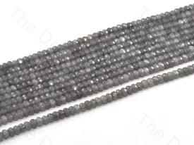 4 mm Slate Gray Rondelle Jade Quartz Stones