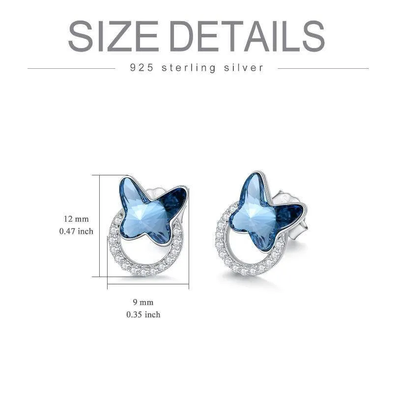 925 Sterling Silver Butterfly Stud Earrings