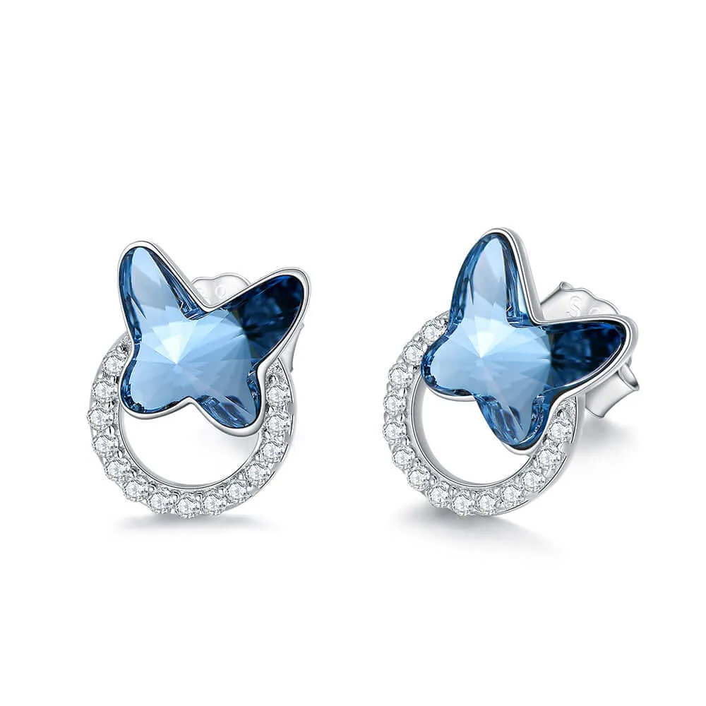 925 Sterling Silver Butterfly Stud Earrings