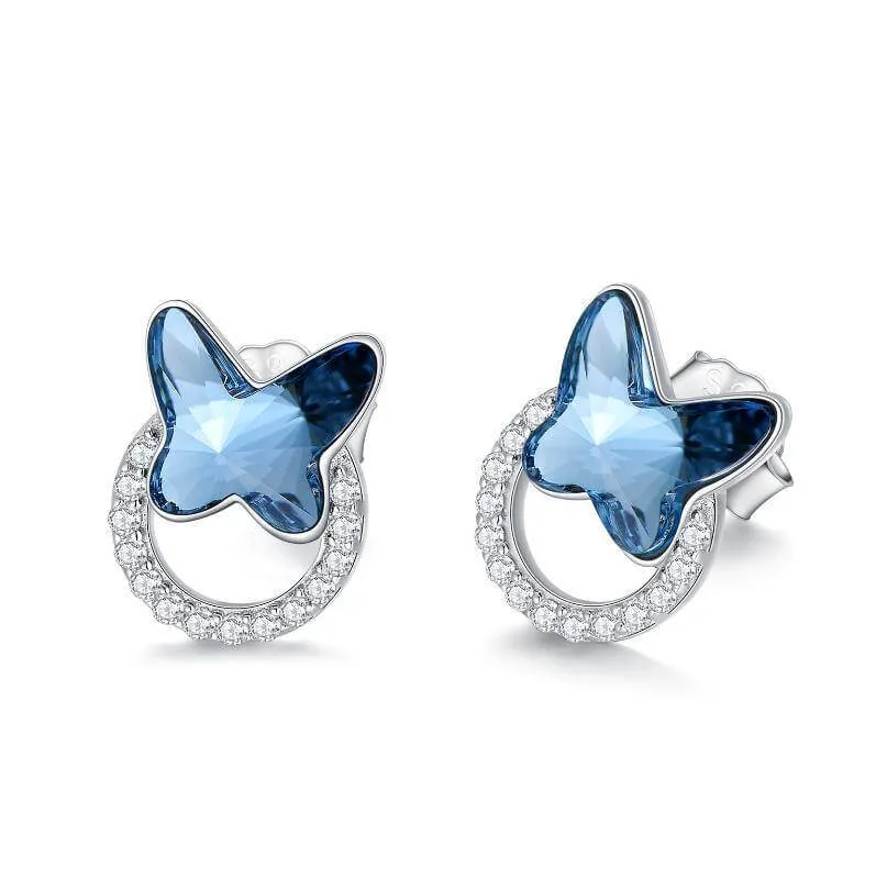 925 Sterling Silver Butterfly Stud Earrings