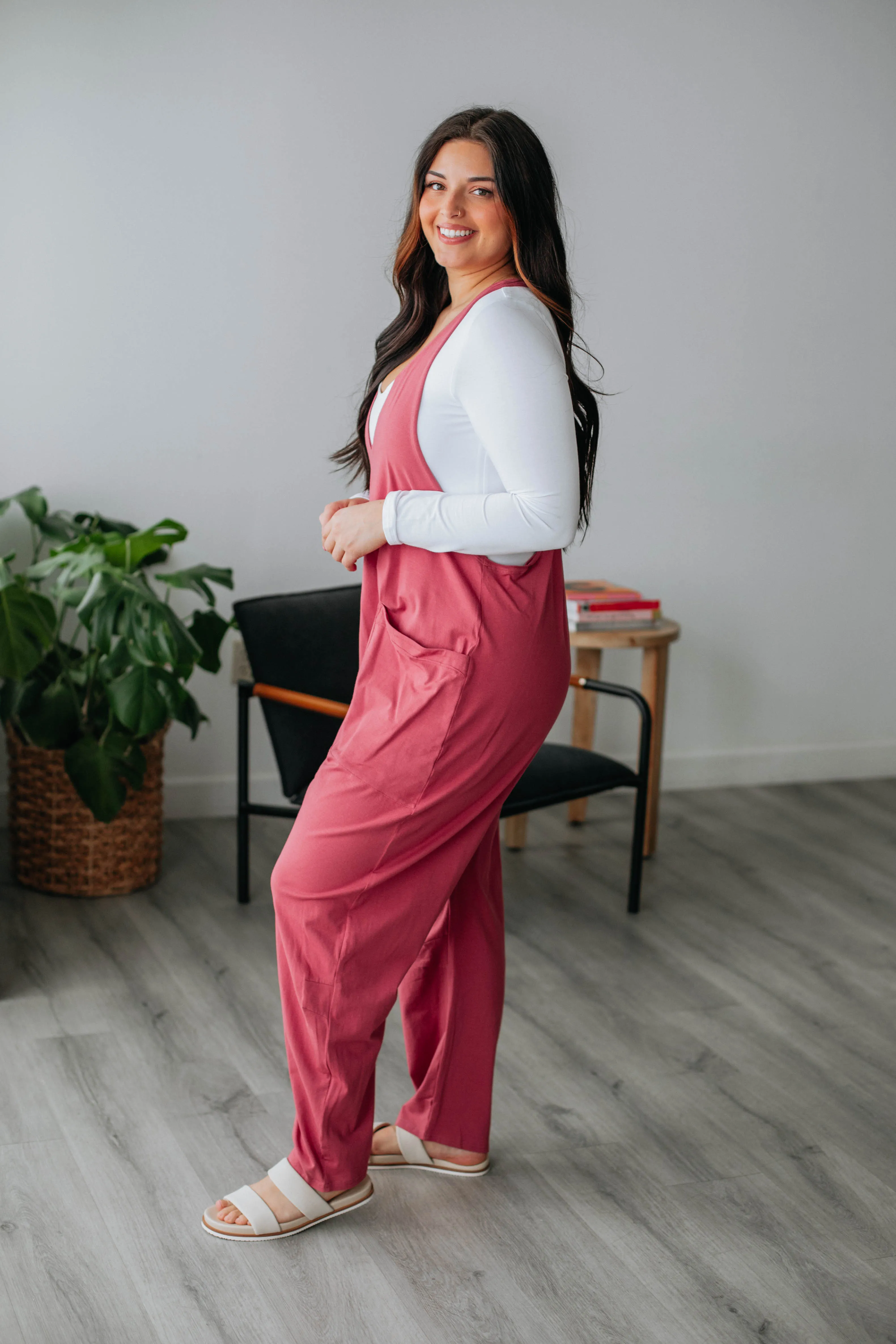 Abigail Lounge Jumpsuit - Berry
