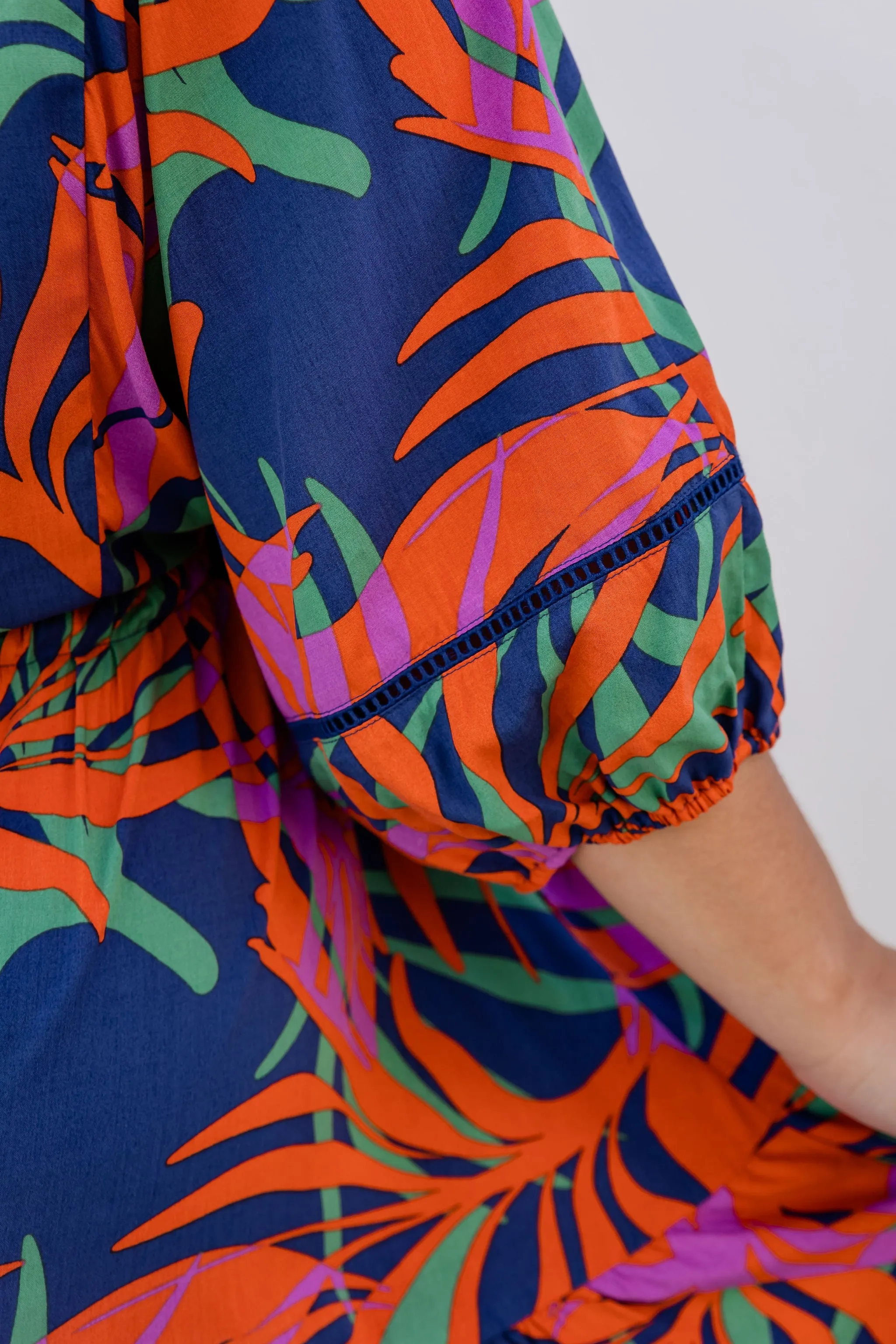 Addison Dress in Midnight Palm