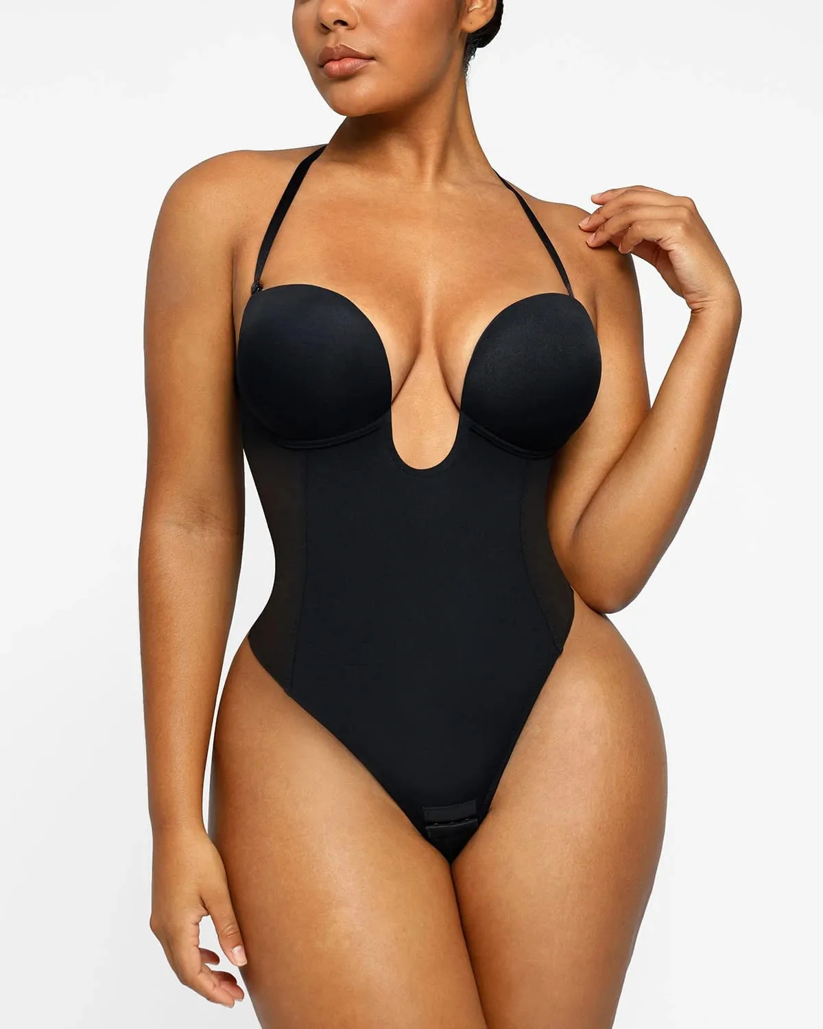 AirSlim® Deep Plunge Low-Back Thong Bodysuit