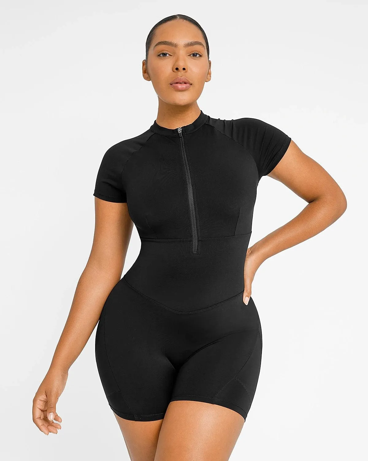 AirSlim®  Short Sleeve Zip Up Jumpsuit