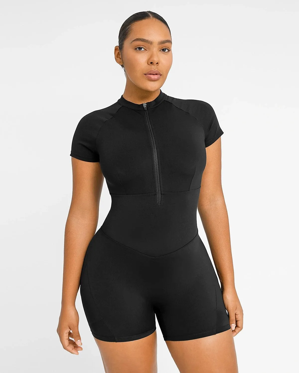 AirSlim®  Short Sleeve Zip Up Jumpsuit