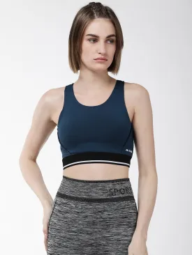 Alcis Women Navy Blue Solid Non-Wired Lightly Padded Training Sports Bra WBRSSRA3572