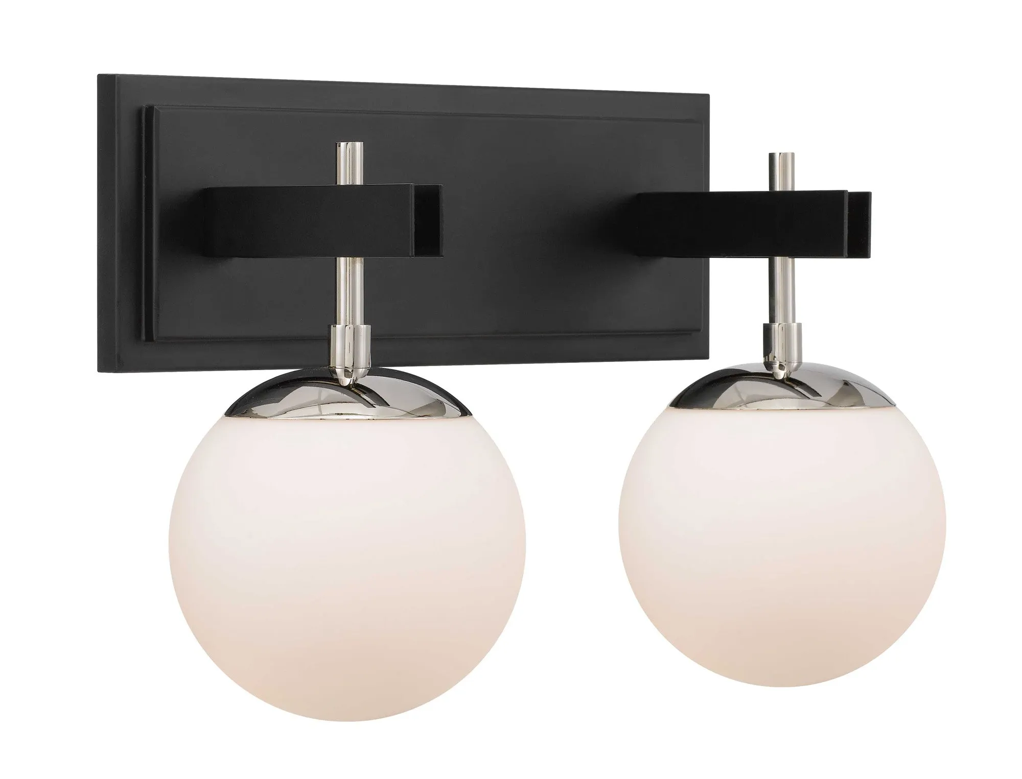 Allie 352B02BLPN 2-Light Vanity Light - Black/Polished Nickel