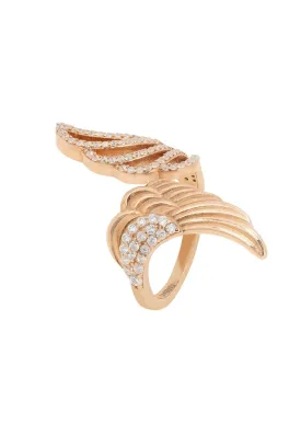 Angels Wing Wrap Around Ring Rosegold