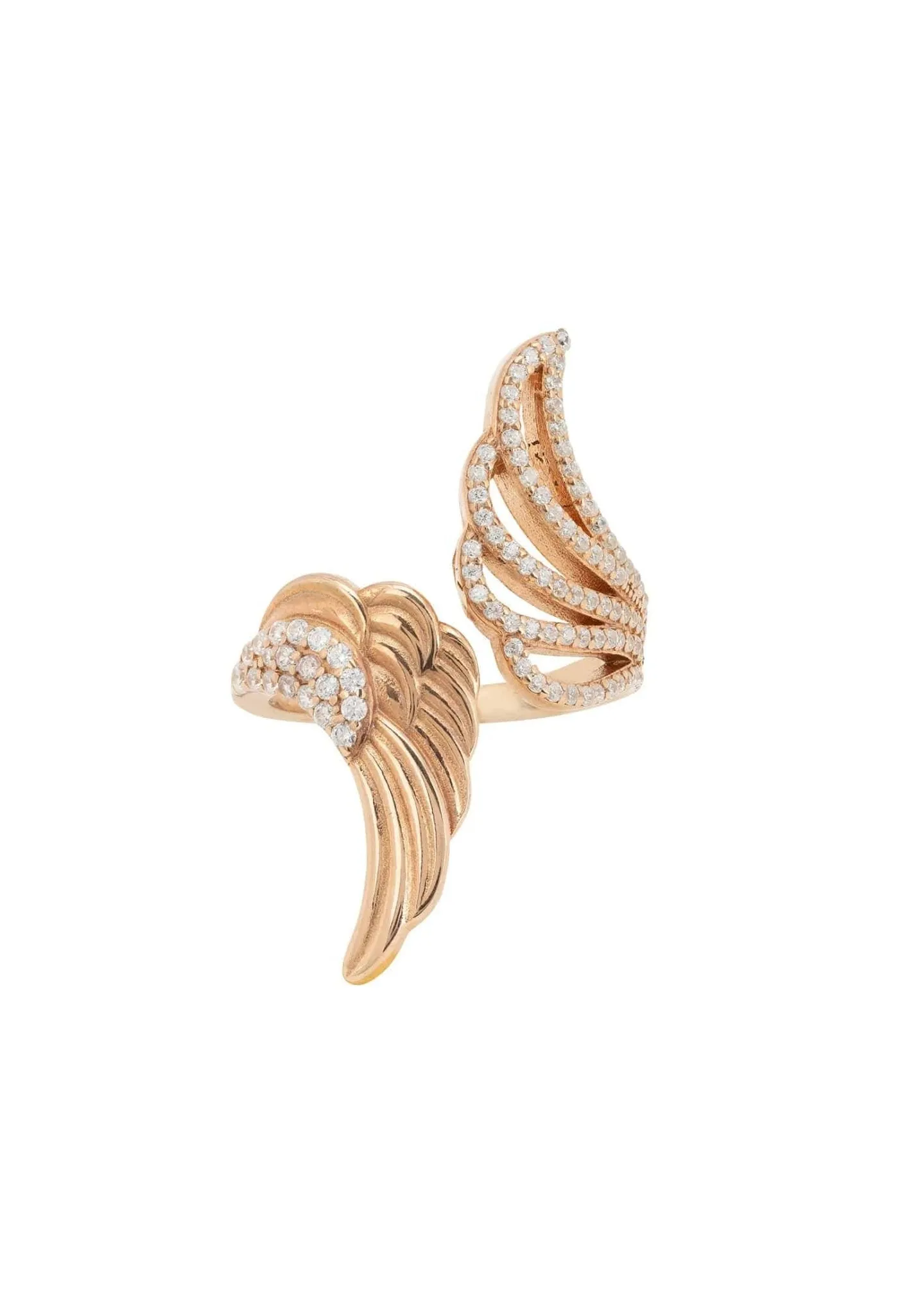 Angels Wing Wrap Around Ring Rosegold