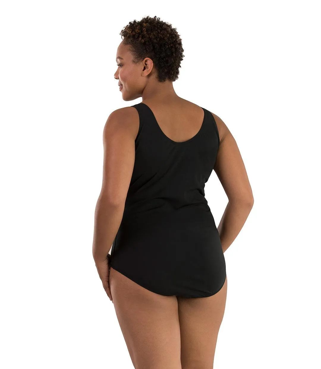 AquaSport™ Princess Seam Tanksuit Black