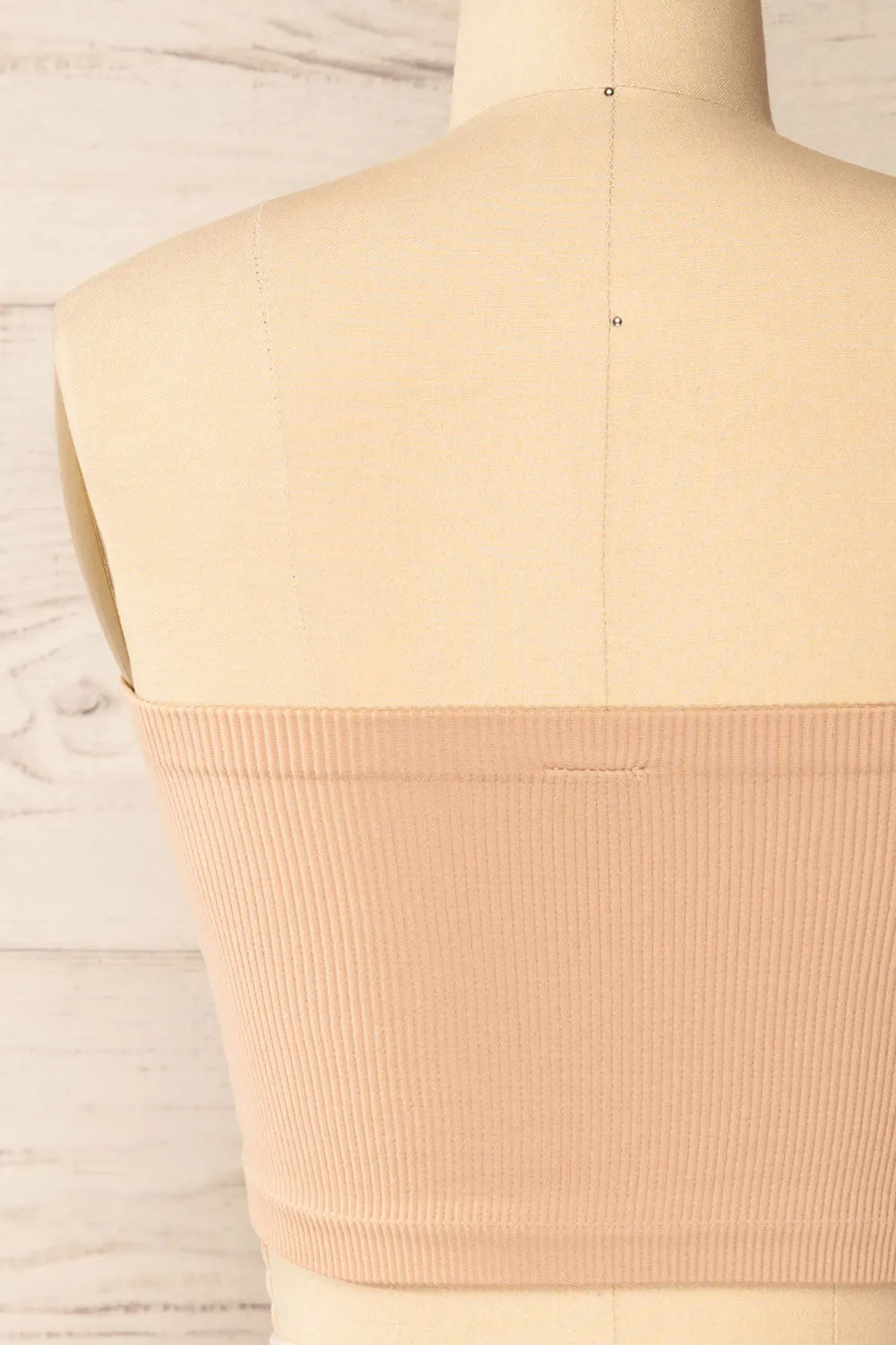 Arcachon Beige | Ribbed Bandeau Top