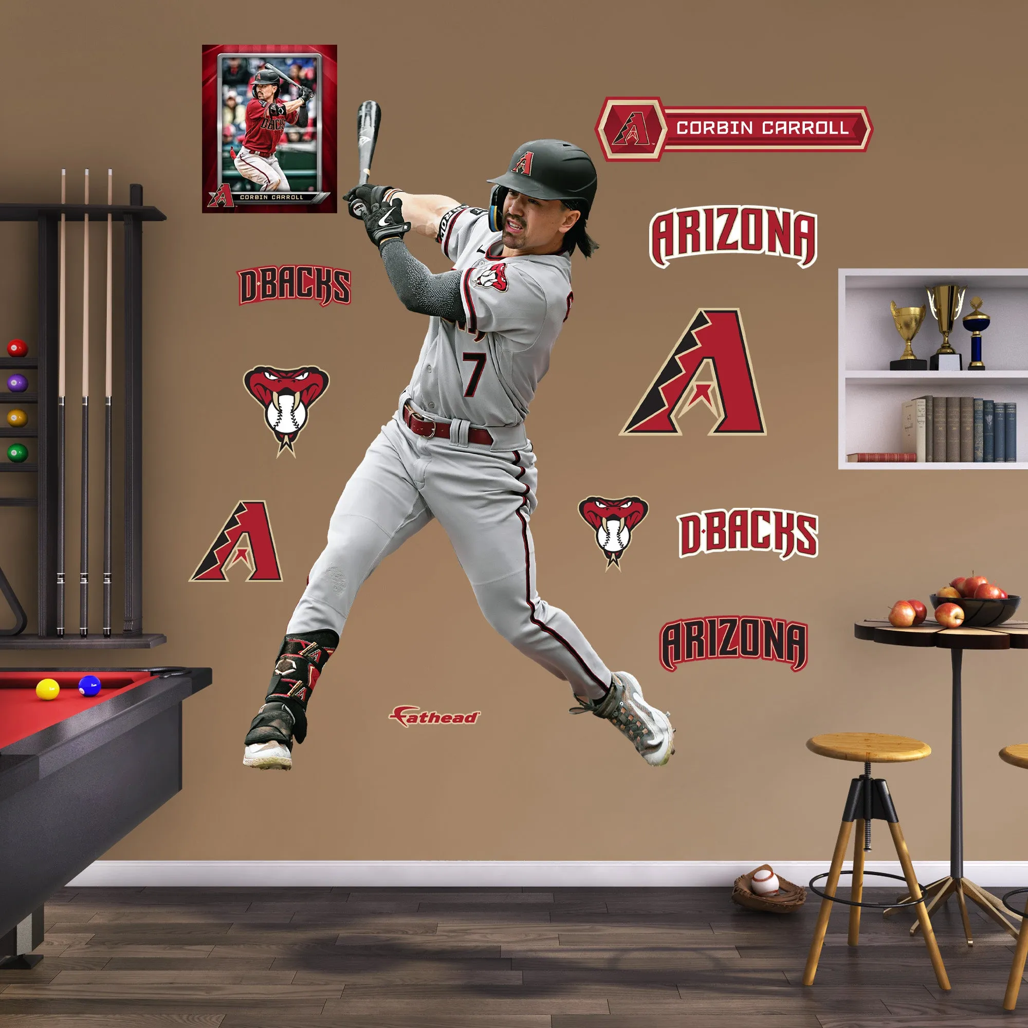 Arizona Diamondbacks: Corbin Carroll  Swing        - Officially Licensed MLB Removable     Adhesive Decal