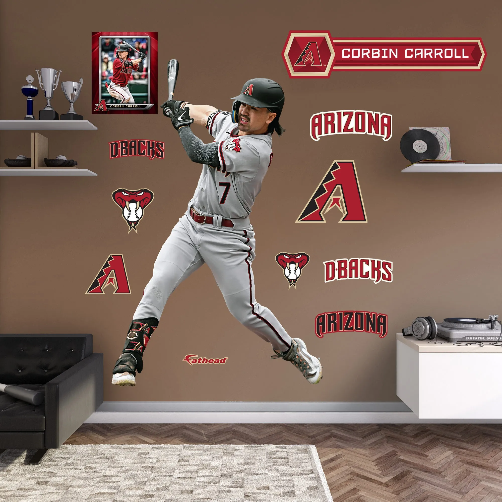 Arizona Diamondbacks: Corbin Carroll  Swing        - Officially Licensed MLB Removable     Adhesive Decal