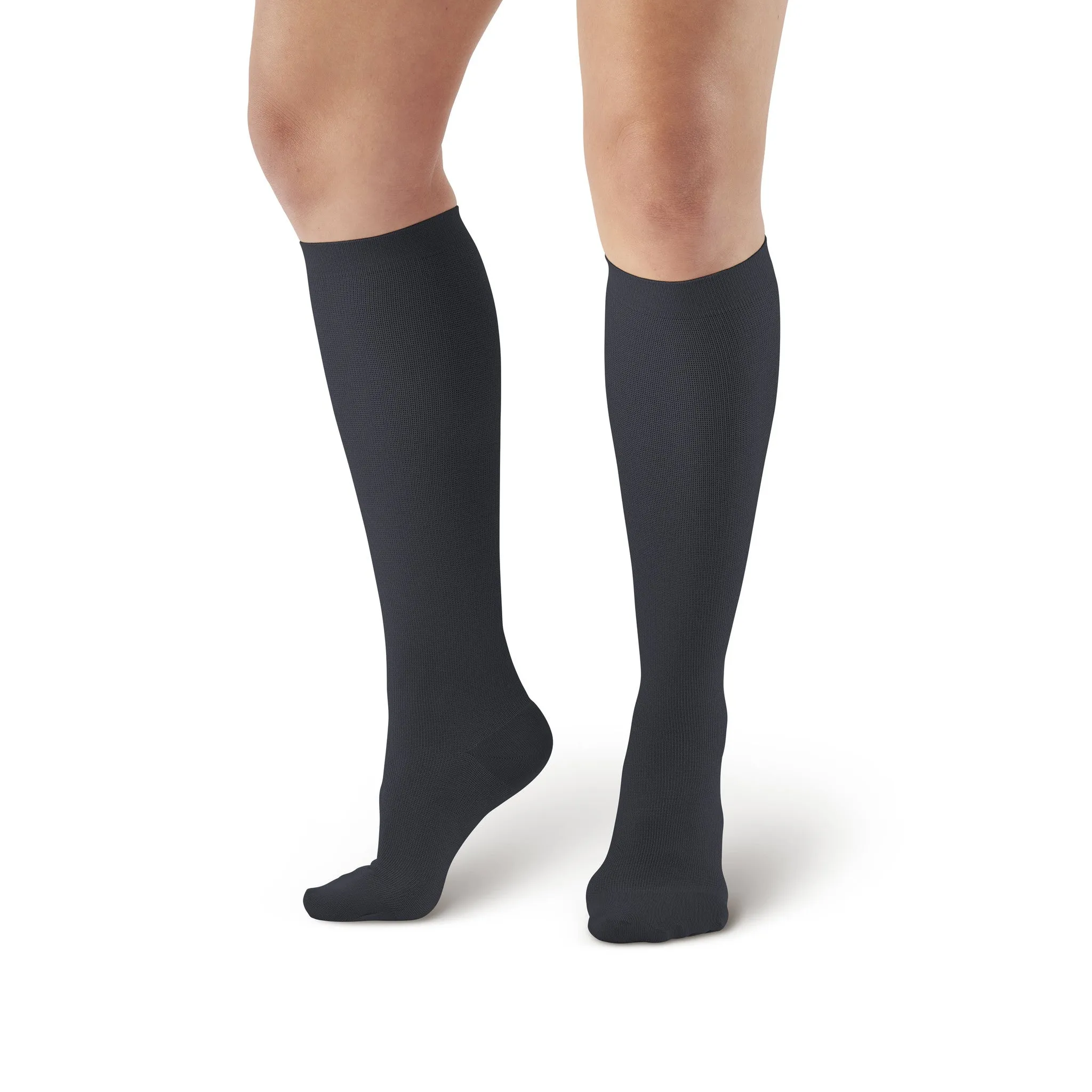 AW Style 169 Women's Cotton Travel Knee High Socks - 15-20 mmHg