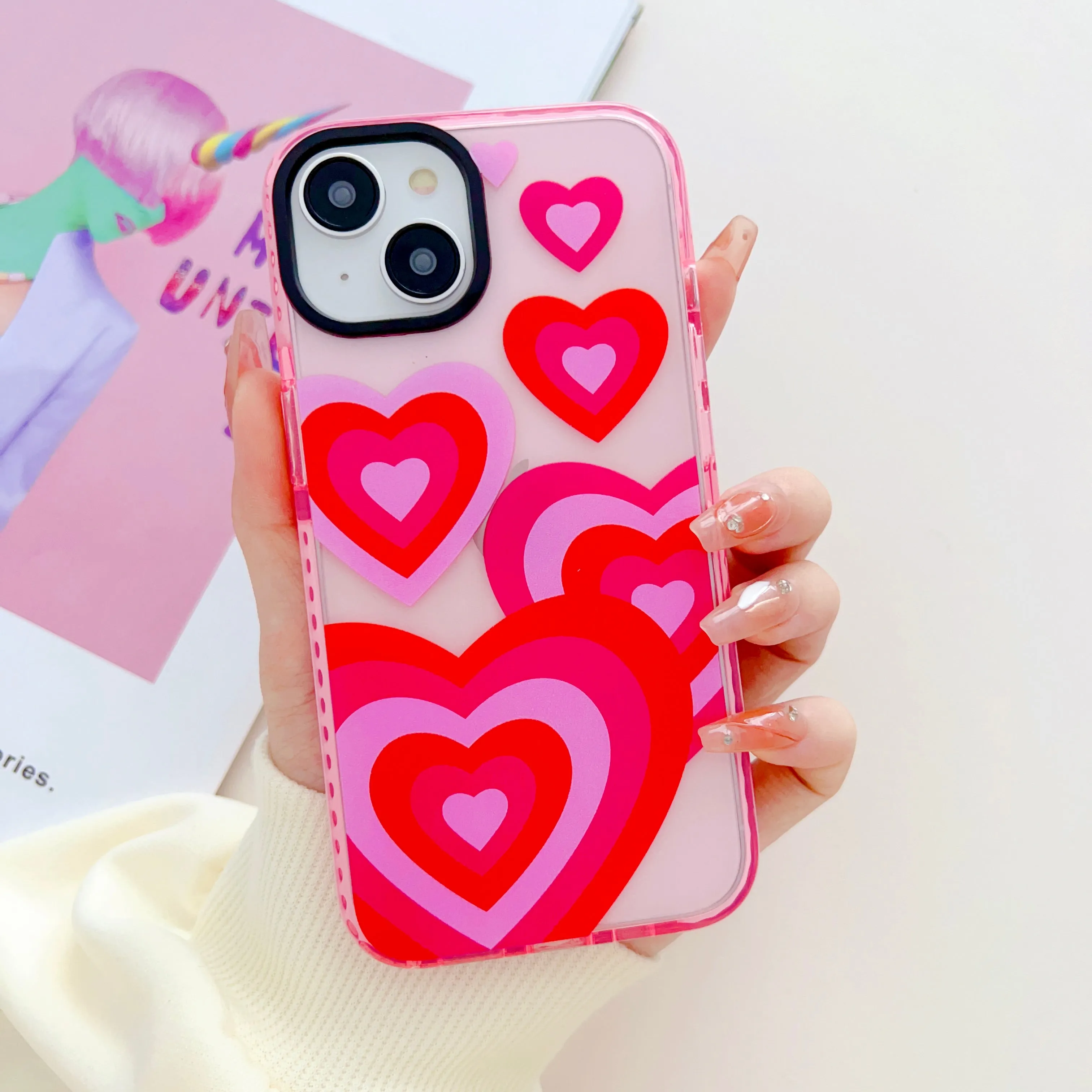 Baby Pink Heart Designer Impact Proof Case for iPhone