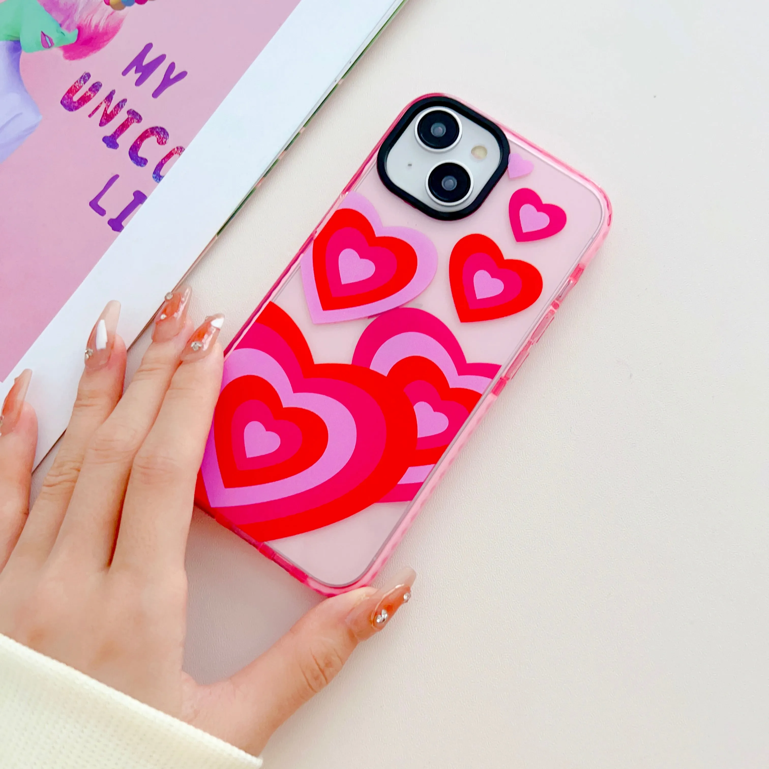 Baby Pink Heart Designer Impact Proof Case for iPhone