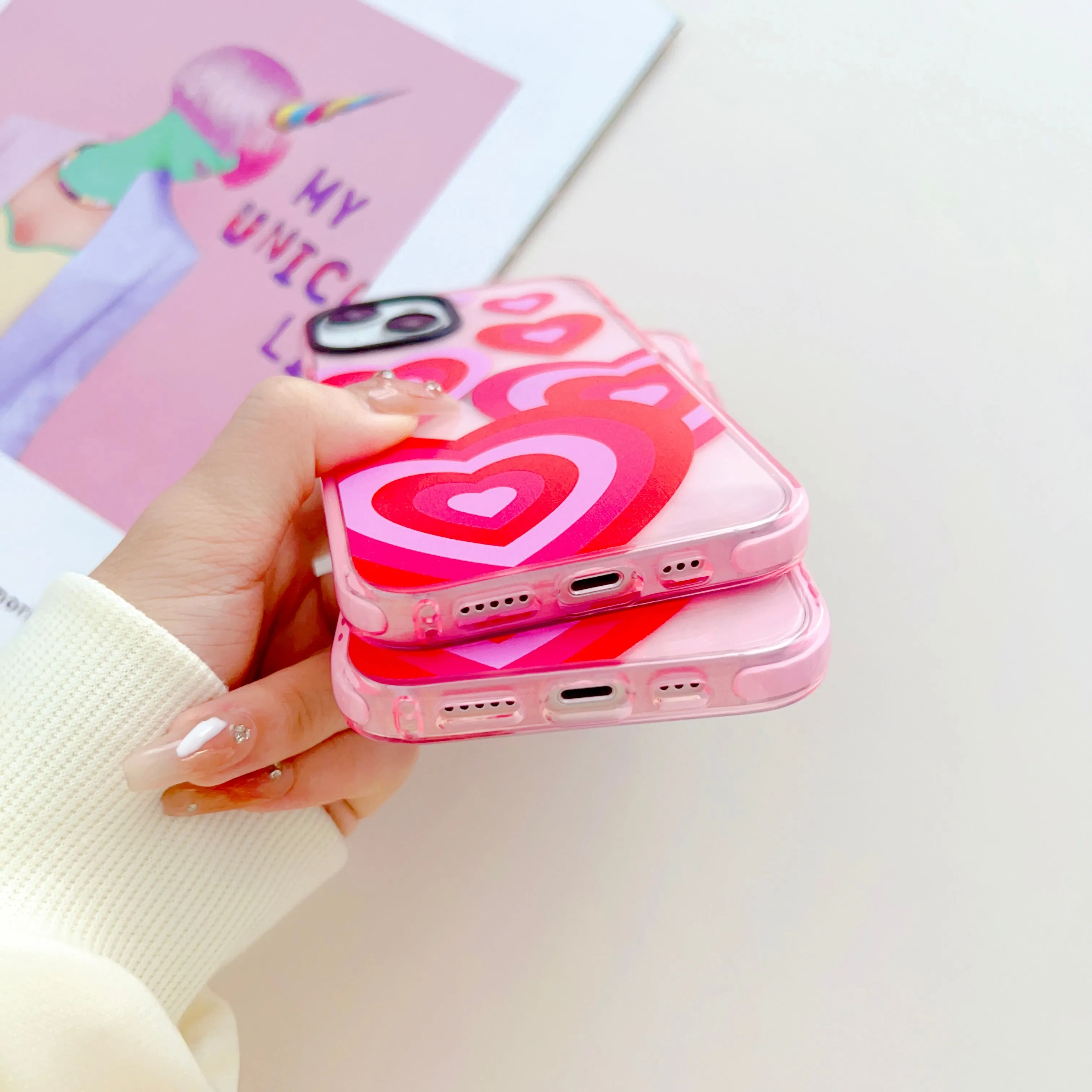 Baby Pink Heart Designer Impact Proof Case for iPhone