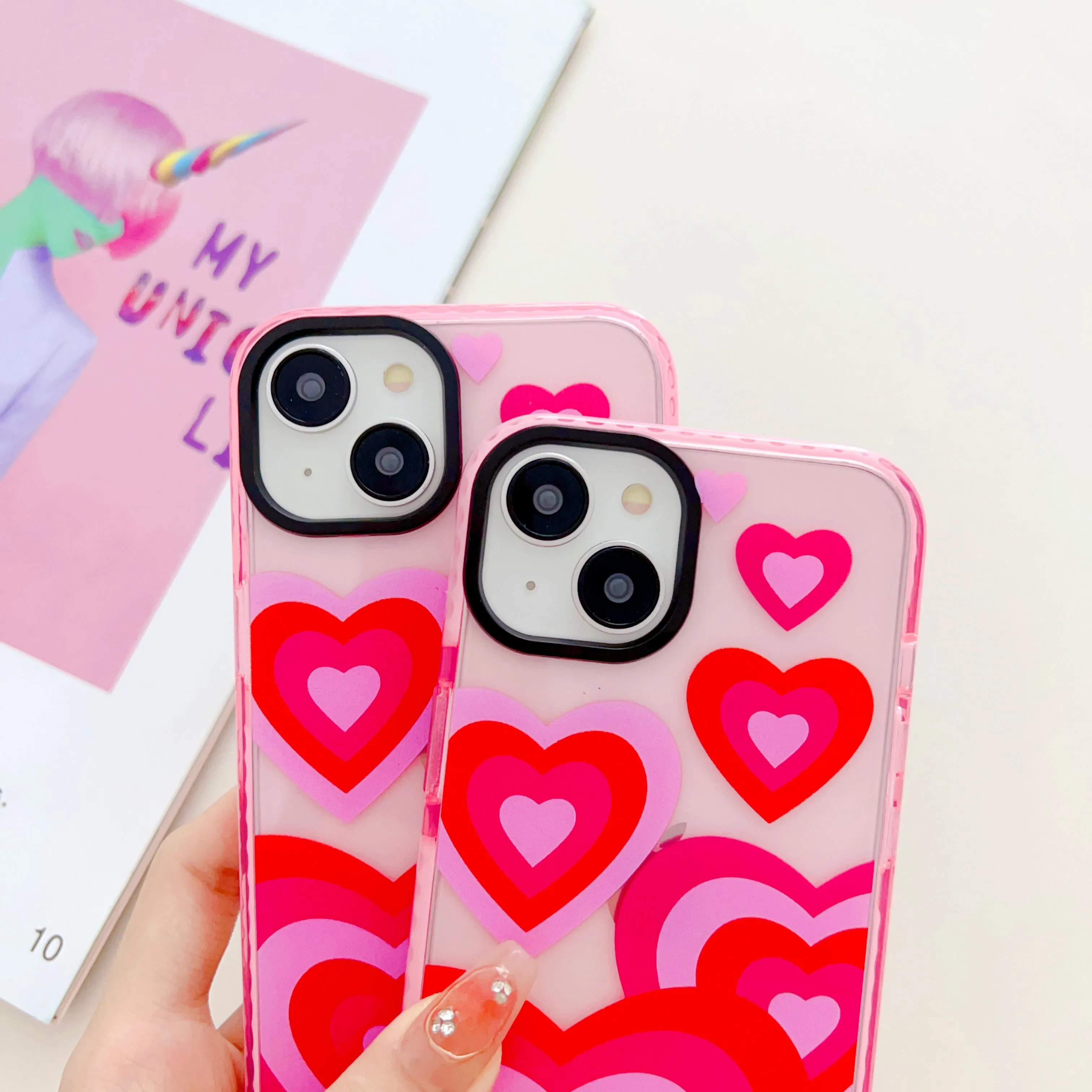 Baby Pink Heart Designer Impact Proof Case for iPhone