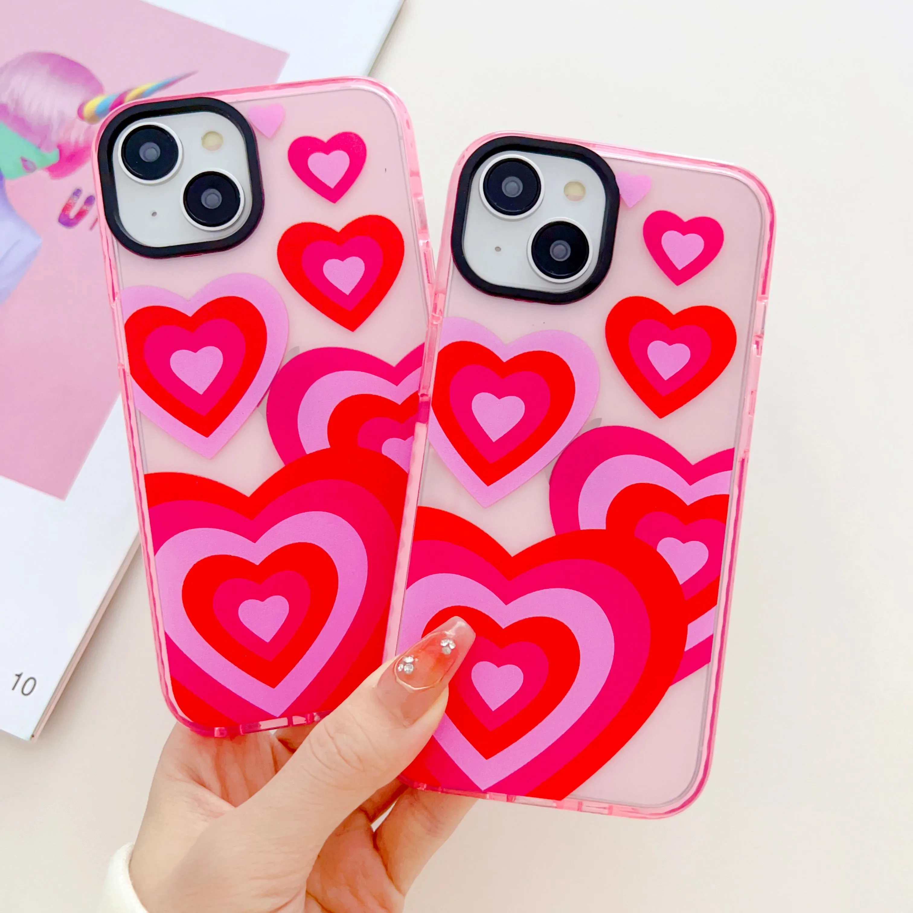 Baby Pink Heart Designer Impact Proof Case for iPhone
