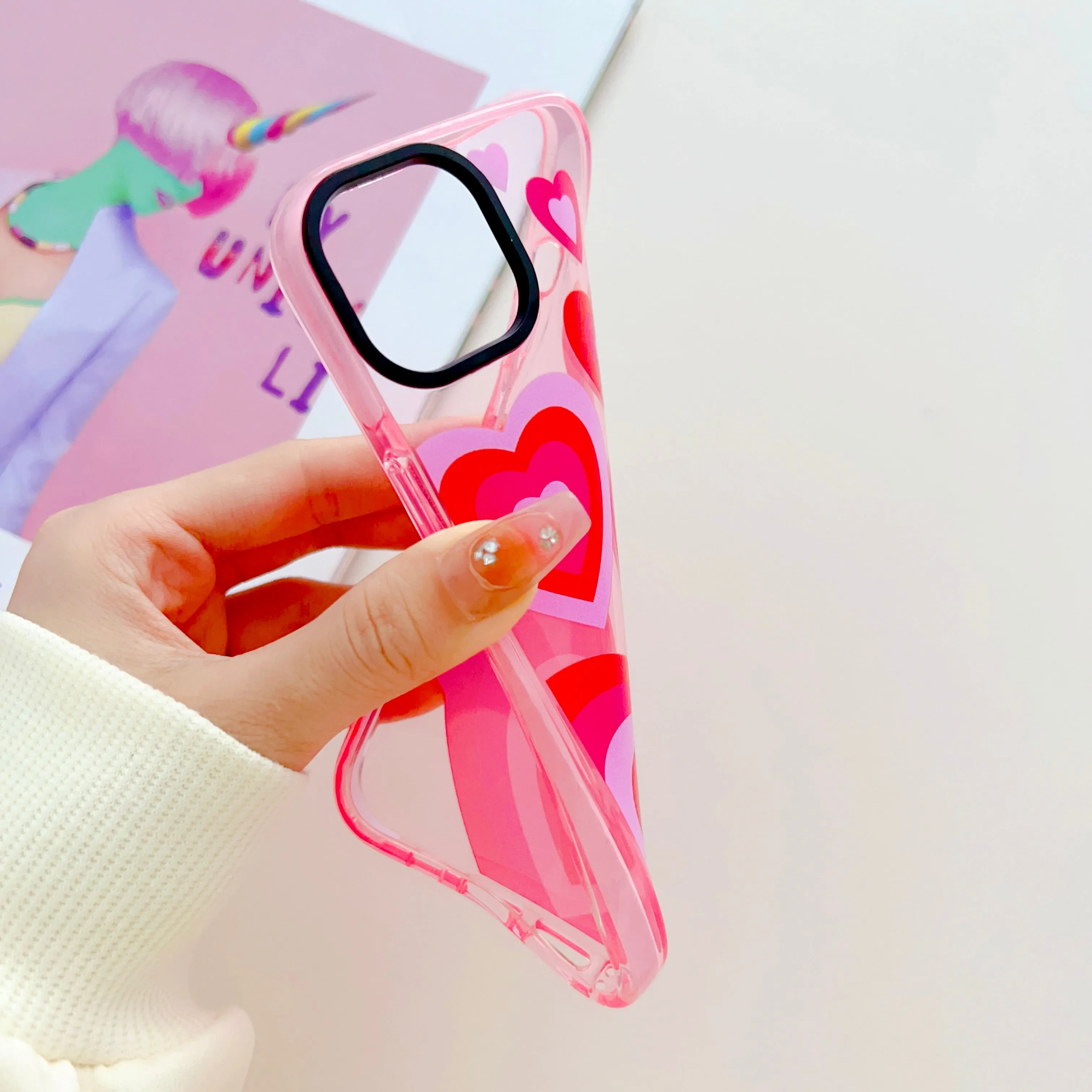 Baby Pink Heart Designer Impact Proof Case for iPhone