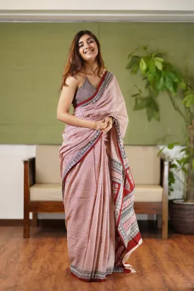 Bagh Hand Block Printed Cotton Saree