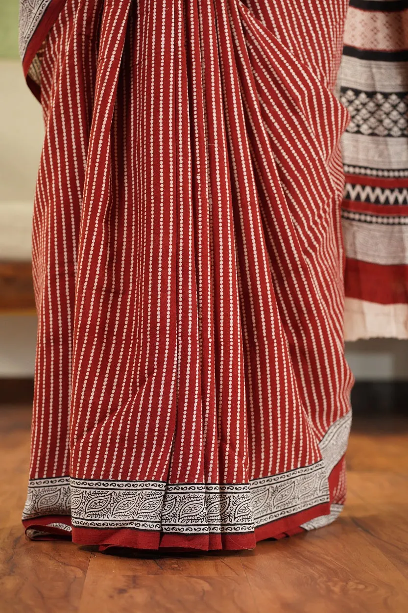 Bagh Hand Block Printed Cotton Saree