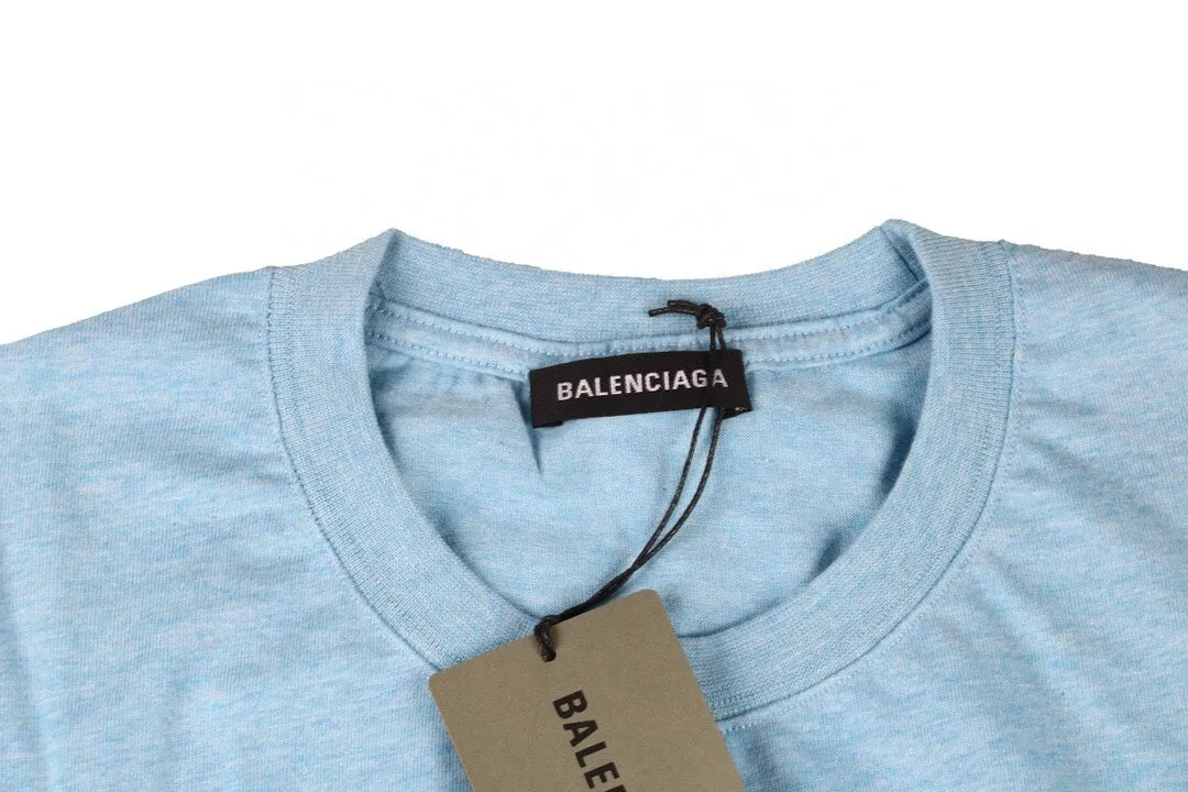 Balenciaga Basic Logo T-Shirt - Light Blue