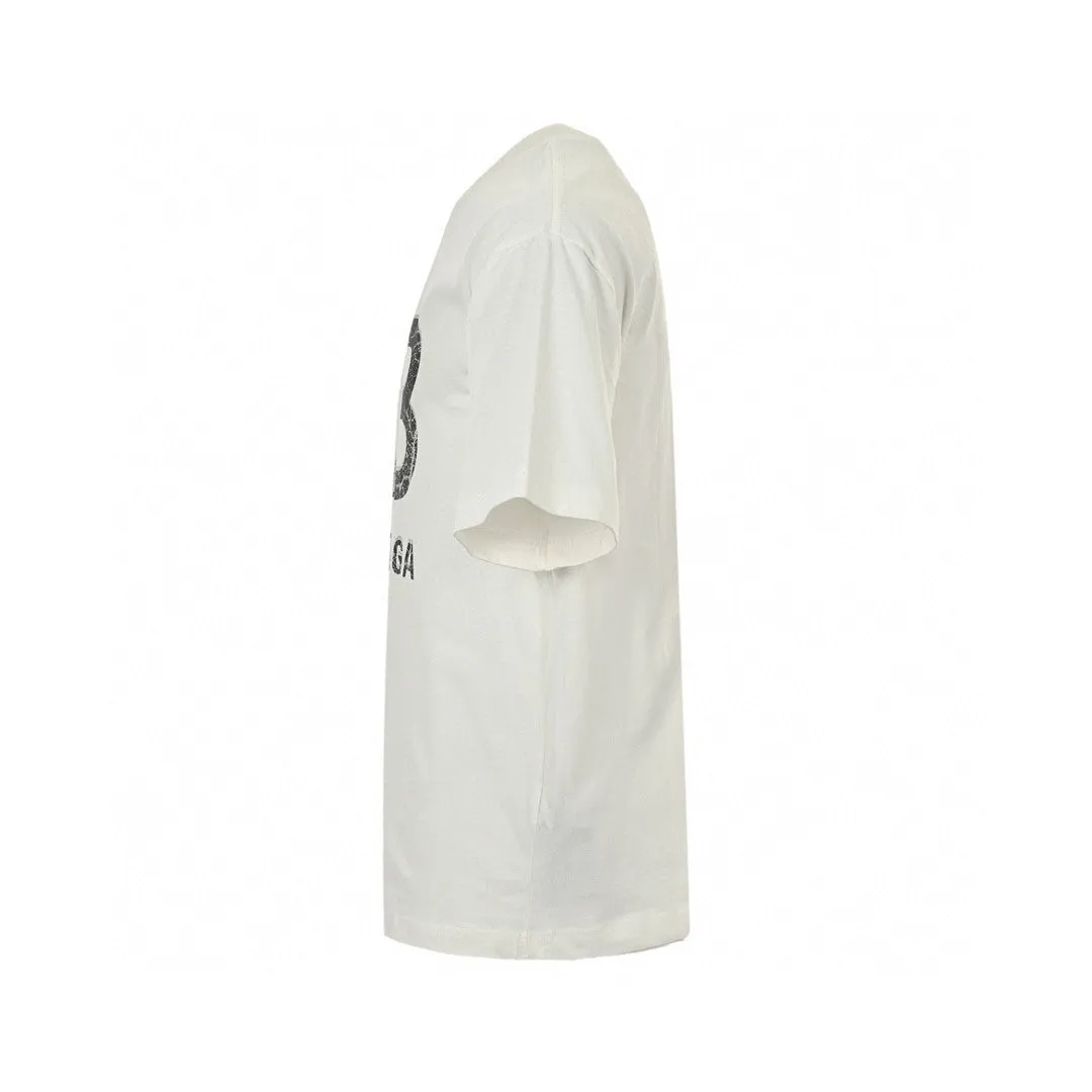 Balenciaga Cracked 'BB' Logo T-Shirt (White)