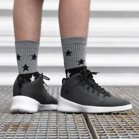 Black White Gray Stars Soft Socks