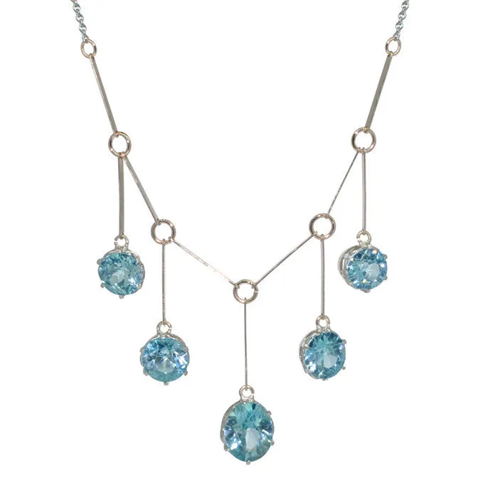 Blue Zircon Necklace
