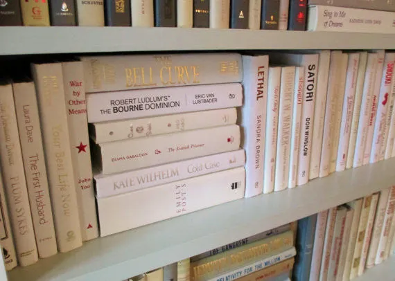Books By The Foot Box Instant Library Home Interior Design CREME WHITE Mix Color Therapy