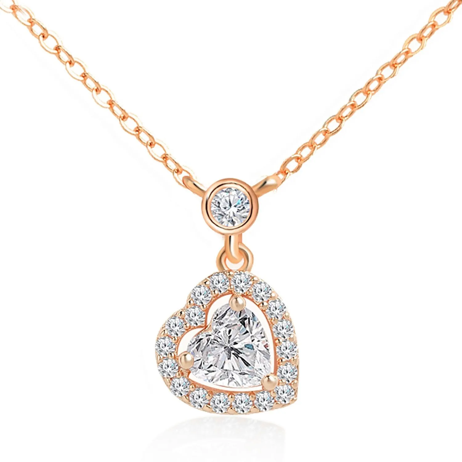 Brass 18k Rose Gold St Valentine Heart Pendant For Women