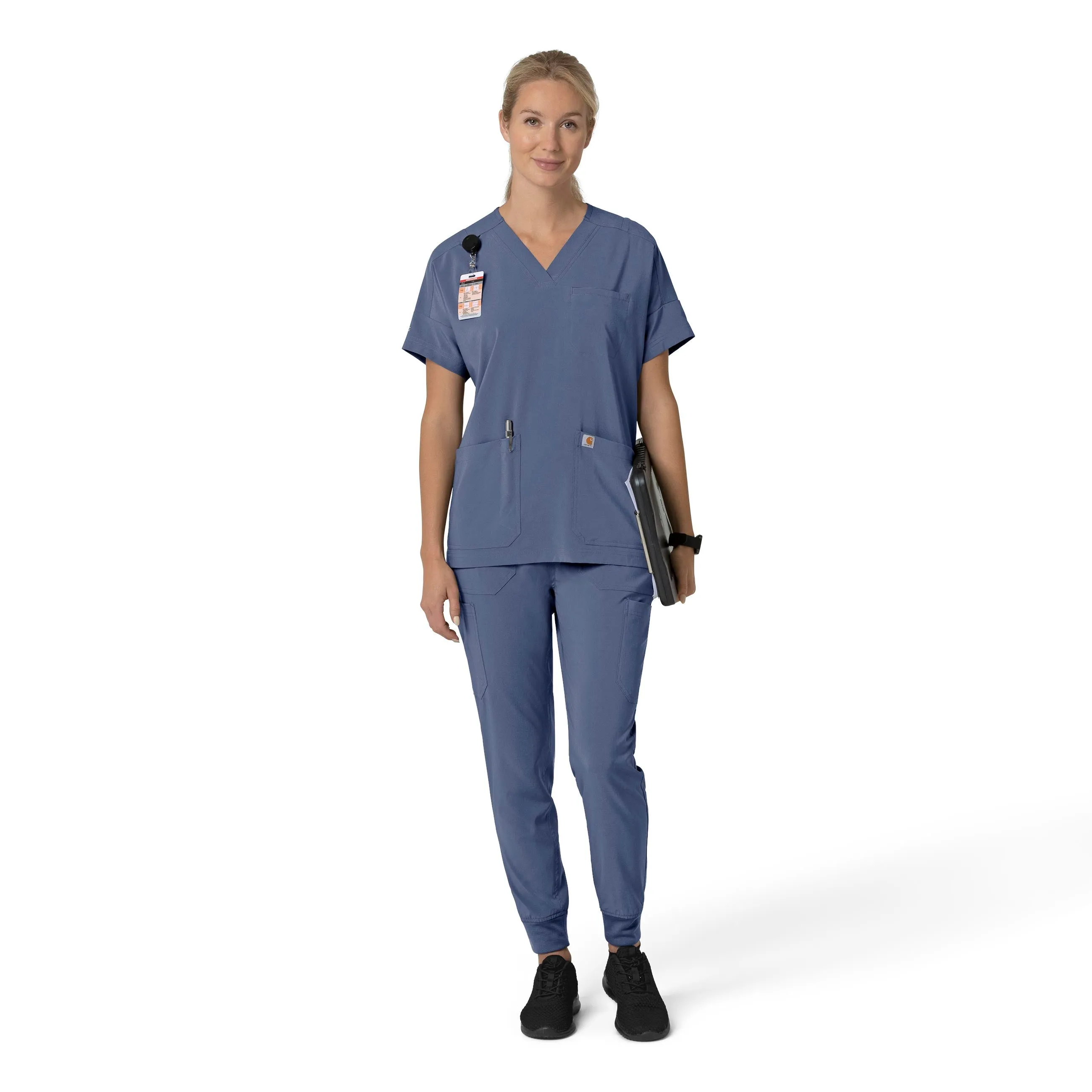 Carhartt Force Cross-Flex Women's Oversized V-Neck Scrub Top - Riverside