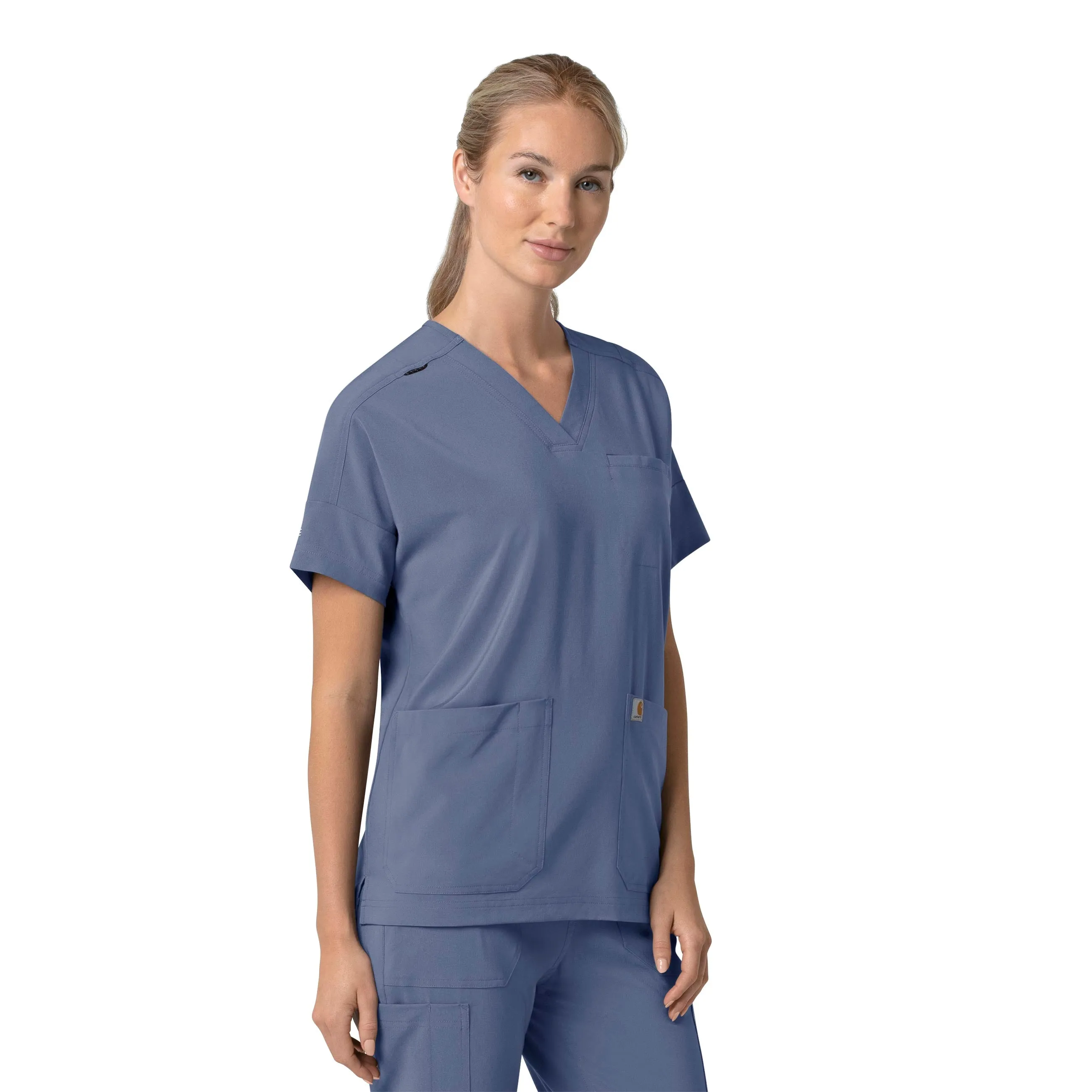 Carhartt Force Cross-Flex Women's Oversized V-Neck Scrub Top - Riverside