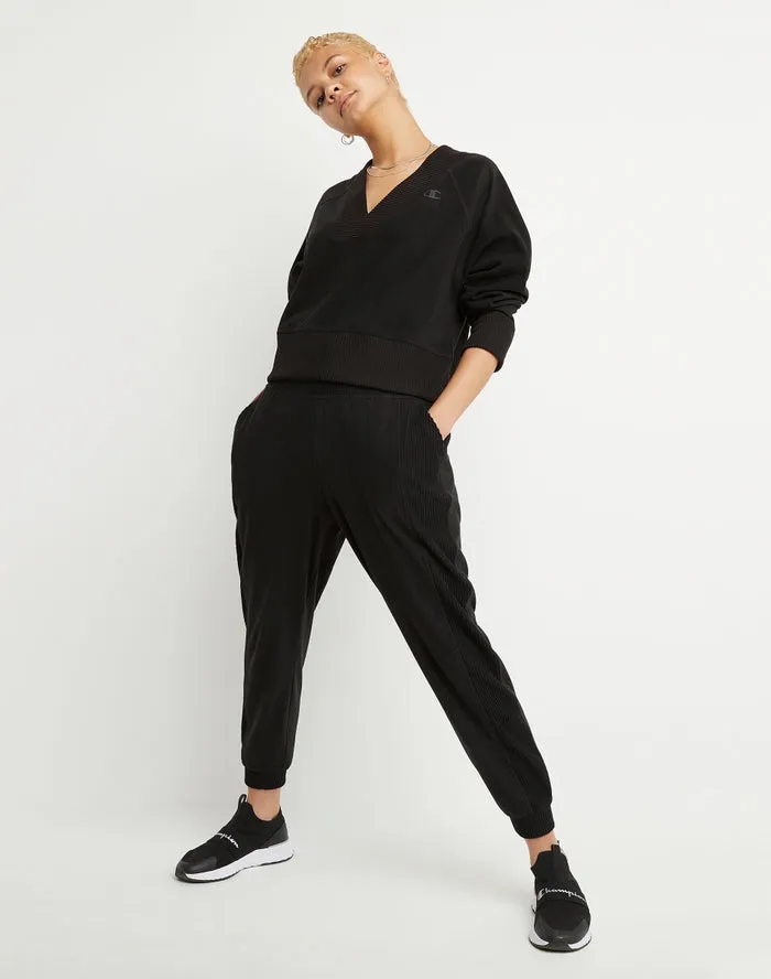 Champion Women's Soft Touch Rib Mix Pullover Black W4805 586QCA 001