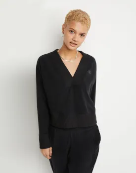 Champion Women's Soft Touch Rib Mix Pullover Black W4805 586QCA 001