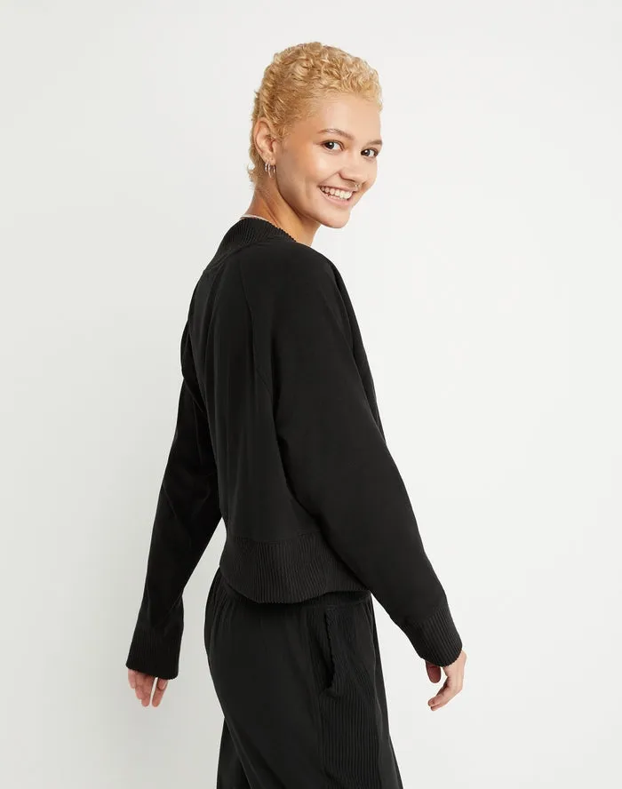 Champion Women's Soft Touch Rib Mix Pullover Black W4805 586QCA 001