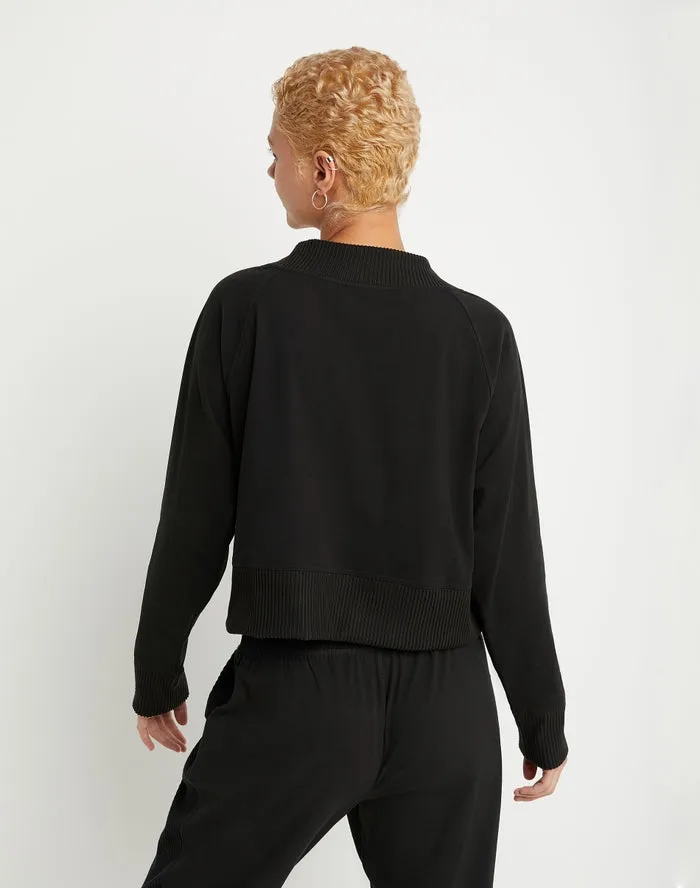 Champion Women's Soft Touch Rib Mix Pullover Black W4805 586QCA 001