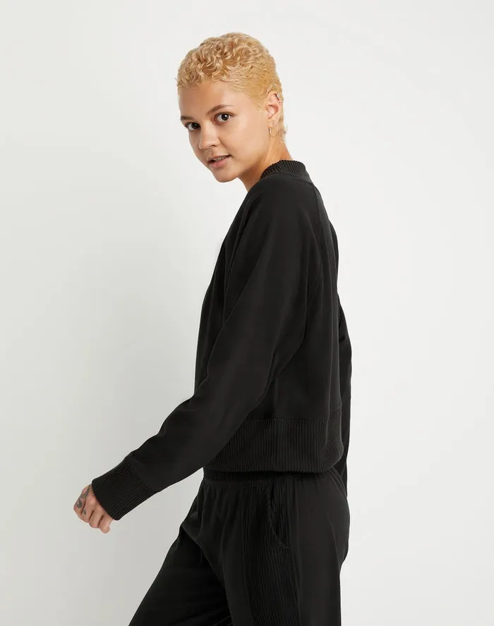 Champion Women's Soft Touch Rib Mix Pullover Black W4805 586QCA 001