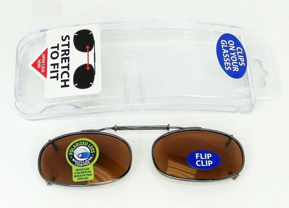Clip On Flip Up Sunglasses with Case - 2 Pieces Per Pack 28972