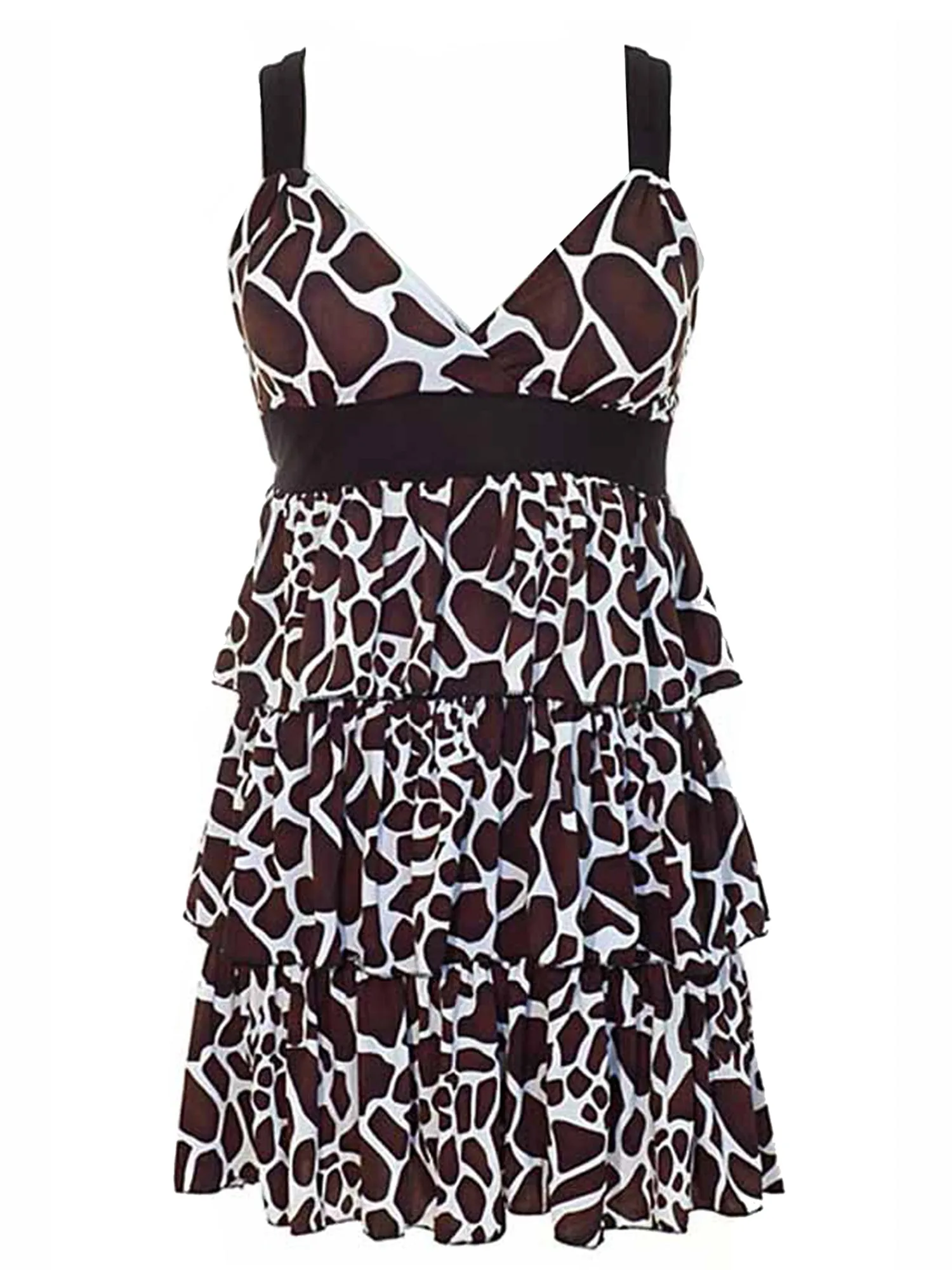 Colorful X-Back Multi Layered Ruffle Sundress