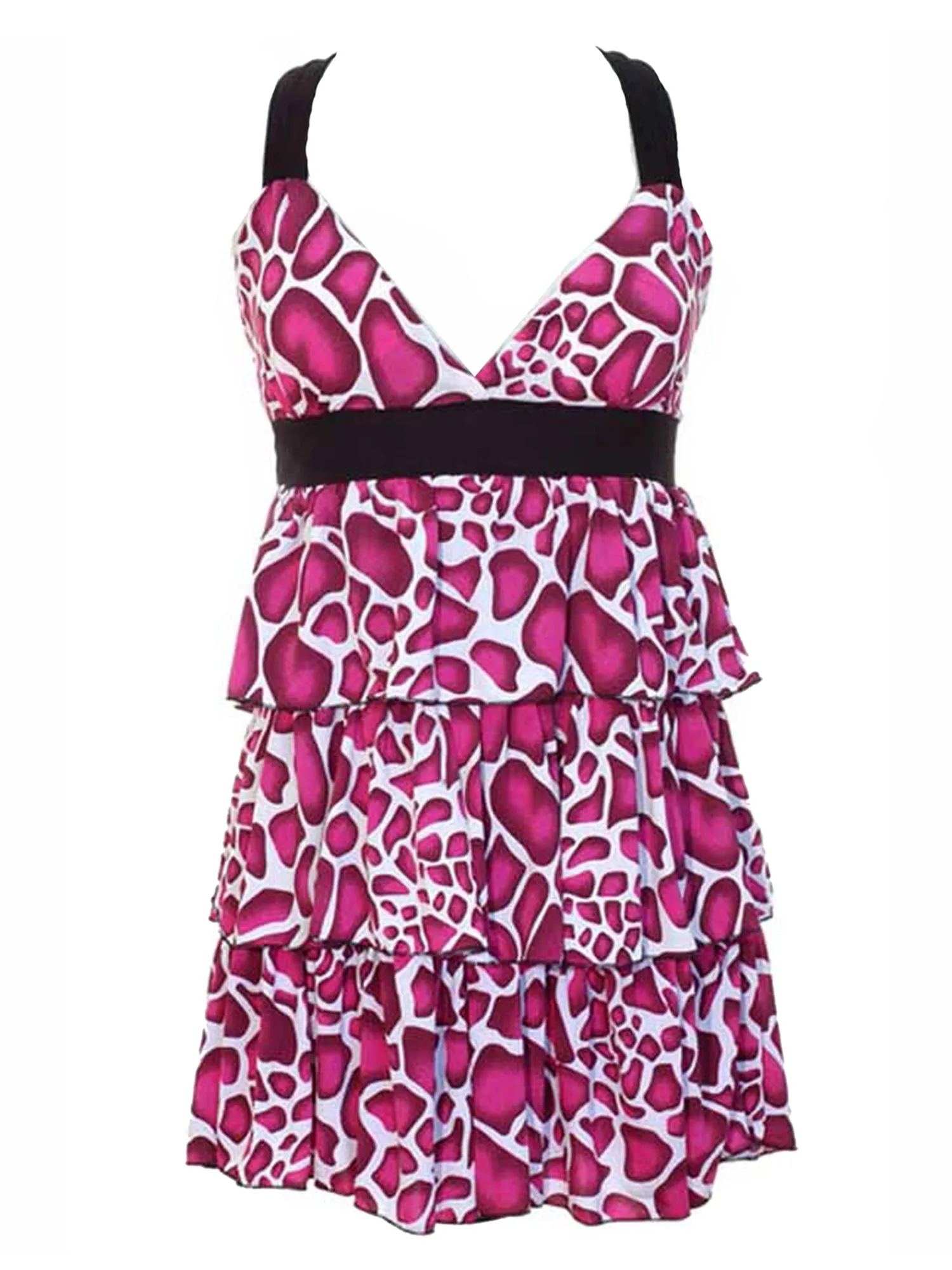 Colorful X-Back Multi Layered Ruffle Sundress