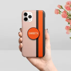Colorfull Strip Customize Name Printed Matte Phone Case Cover Color Orange For Oneplus