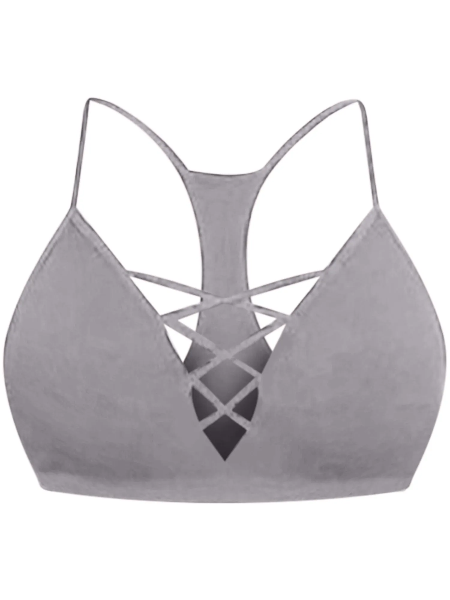 Crisscross Ribbed Knit Racerback Bralette